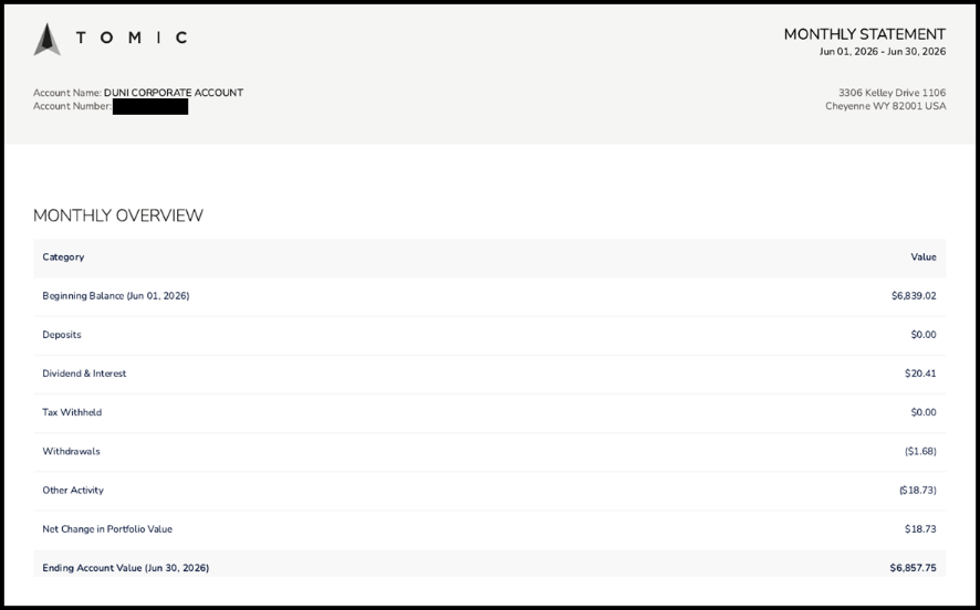 Bank account reconciliation as of June 30, 2026 (3 of 3)